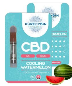 Purecybin Cooling Watermelon CBD Vape | 50mg CBD Vape Carts | 1G