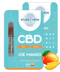 Purecybin Ice Mango CBD Vape | 50mg CBD Vape Carts | 1G