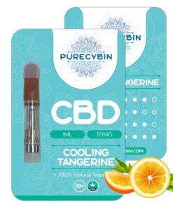 Purecybin Cooling Tangerine CBD Vape | 50mg CBD Vape Carts | 1G